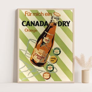 Canada Dry Beer Duży Retro Plakat Koktajlowy - Modna Sztuka Ścienna W Stylu Vintage Do Wystroju Kuchni i Baru