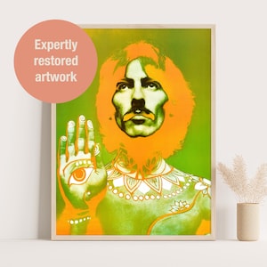 George Harrison Psychedelic Art Poster: 1967 Beatles Portrait by Avedon