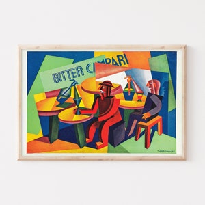 Bitter Campari Vintage Werbeplakat | Vintage Küchendekor | 12x18 Inches Druck.