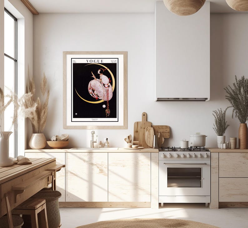 Vogue Cover Print: 1917 Art Deco Moonlit Fashion Illustration by George Wolfe Plank image 10