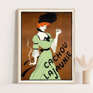 Cachou Lajaunie Licorice Candy Vintage Werbeplakat | Jugendstil Poster | Vintage Küchendekor | 18x24 Zoll großes Poster.