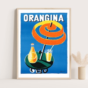 Bernard Villemot Orangina Poster: Vintage French Advertising Art, Mid-Century Modern