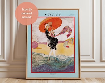 Vogue 1919 Art Deco Print: Helen Dryden Seaside Fashion Illustration