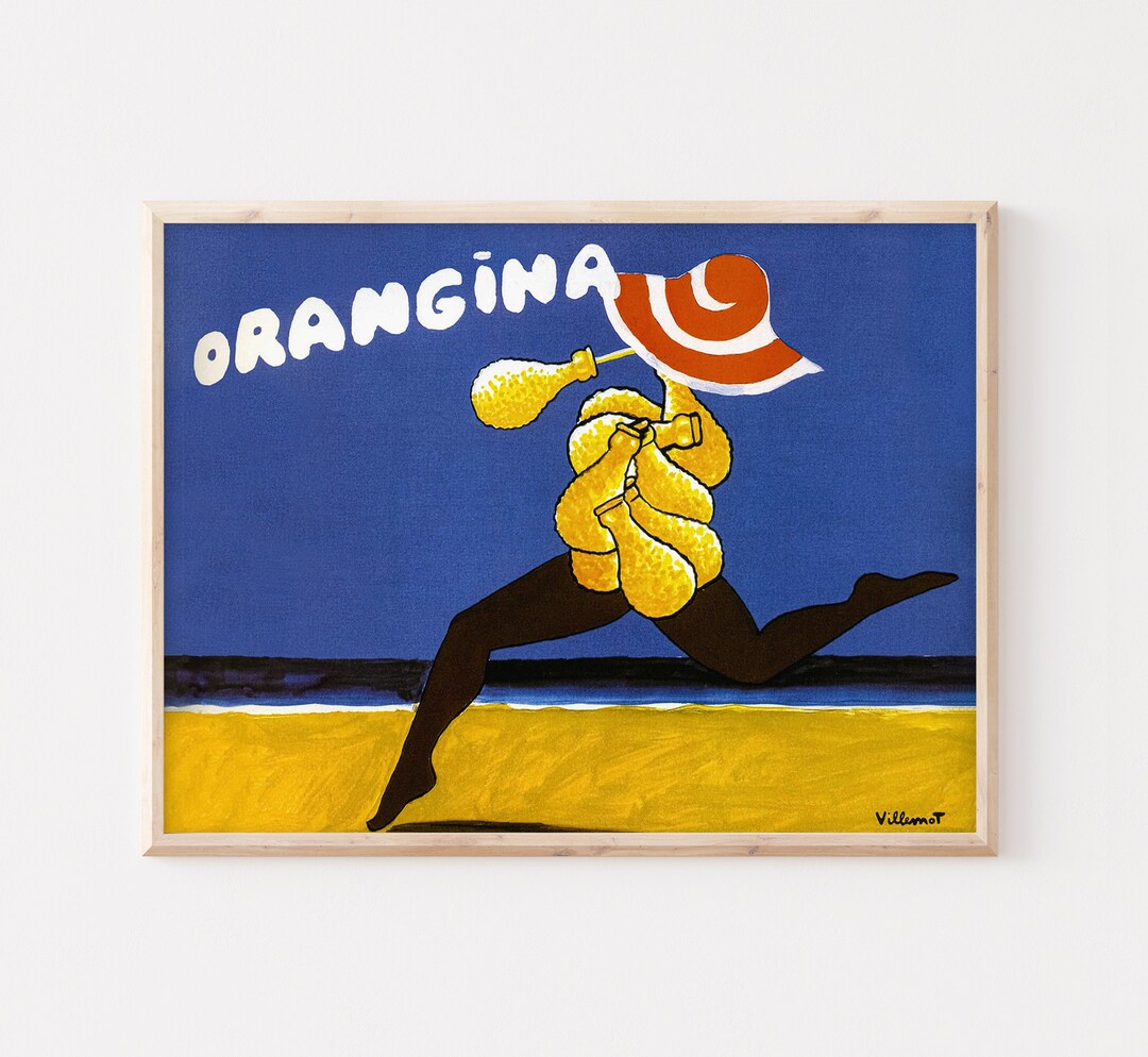 Vintage Orangina Poster: Bernard Villemot French Advertising Art - Etsy