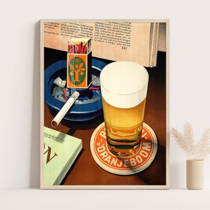 Oranjeboom Bier holländisches Vintage Werbeplakat, Vintage Küchenwandkunst, große Wandkunst, Druck bis zu 18x24.