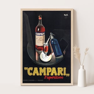 Campari l aperativo likör Vintage Werbeplakat, Vintage Küchendekor, extragroße Wandkunst, bis zu 24x36 Zoll Druck.