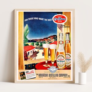Carta Blanca Beer Poster | Vintage Beer Advertising Poster | Vintage Kitchen Decor | Large Wall Art | Up to 16x20 Inches Print..