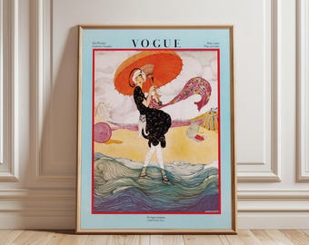 Vogue 1919 Art Deco Print: Helen Dryden Seaside Fashion Illustration