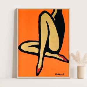 Bally Shoes Vintage Poster by Bernard Villemot: French Minimalist Pop Art
