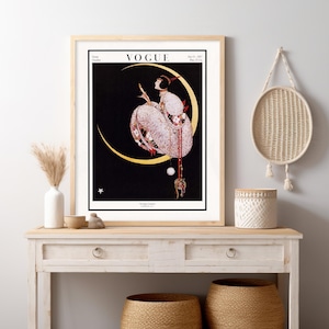 Vogue Cover Print: 1917 Art Deco Moonlit Fashion Illustration by George Wolfe Plank image 13