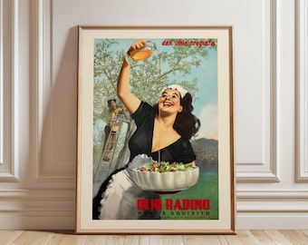 1950 Original Oversize Italian Advertising Poster - Olio Radino