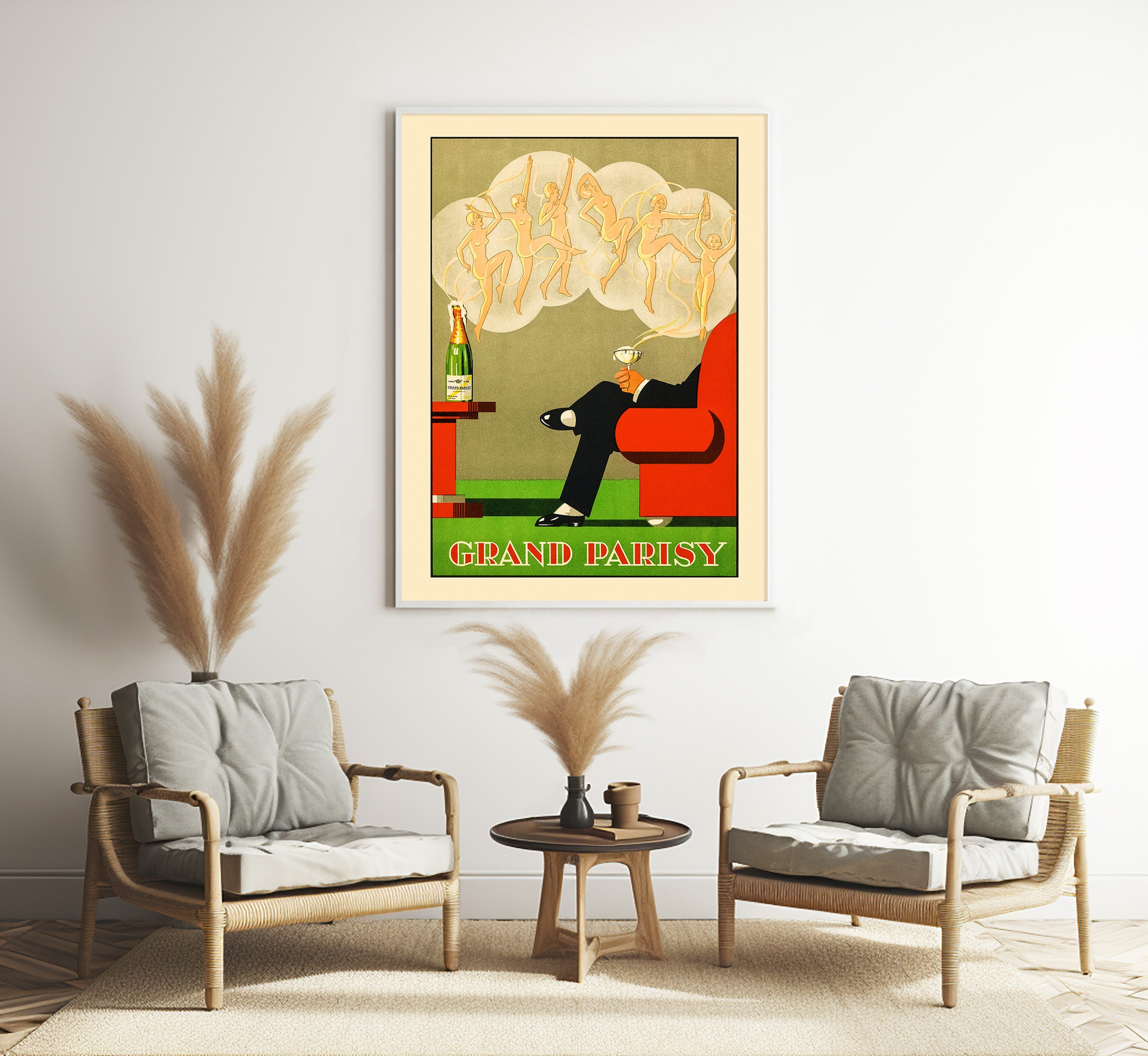Champagne français Parisy, 1930 - 28 X 40 pouces