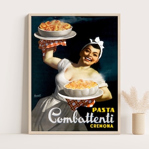 Köstliche italienische Pasta Vintage Werbeplakat, Vintage Küchendekor, große Wandkunst, bis zu 18x24 Druck.