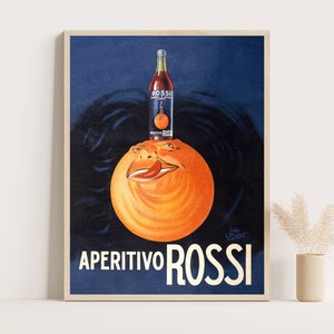 Aperitivo Rossi Vintage Werbeplakat | Vintage Küche Wandkunst | Große Wandkunst | bis zu 18x24 druck.