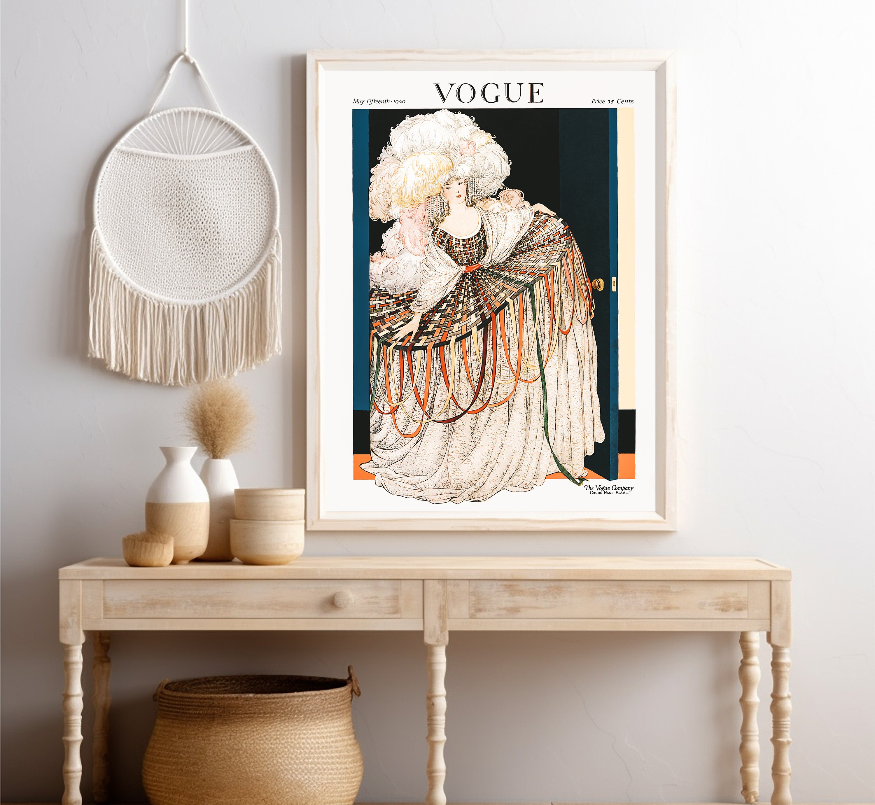 VOGE表紙キャンバスプリントアート Art Deco Fashion Print: 1920 Vogue Cover - George Wolfe Plank - Etsy