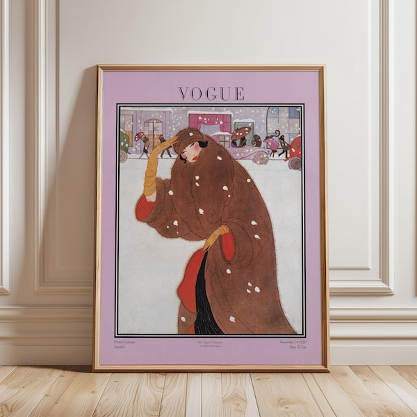 Helen Dryden Vogue Cover Print: 1920 Art Deco Winter Fashion