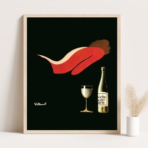 Vichy Vintage Werbeplakat von Villemot | Vintage Küchen Dekor | Große Wandkunst | bis zu 40x50 cm groß.