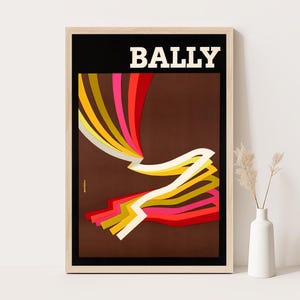 Póster vintage de Bally Shoes, arte mural retro de moda, decoración colorida de dopamina
