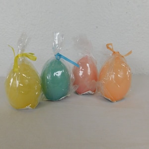 Easter Egg Shaped Candles Lot of 4 Colors New in Packaging 2.5&quot; Vintage K-Mart