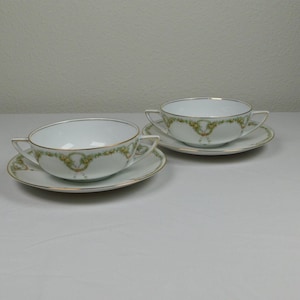 Rosenthal Donatello Briar Rose Fine China Flat Cream Soup Bowl & Spodek Zestaw Vtg