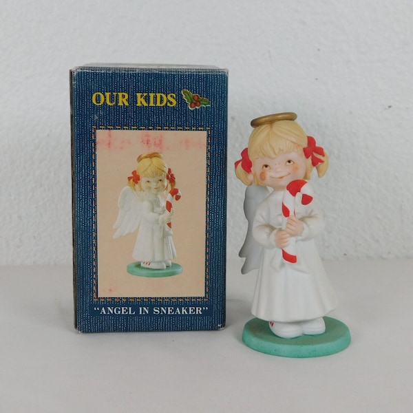 Our Kids Jane McDowell Christmas Angel In Sneaker Figurine Vintage 1982 Orig Box