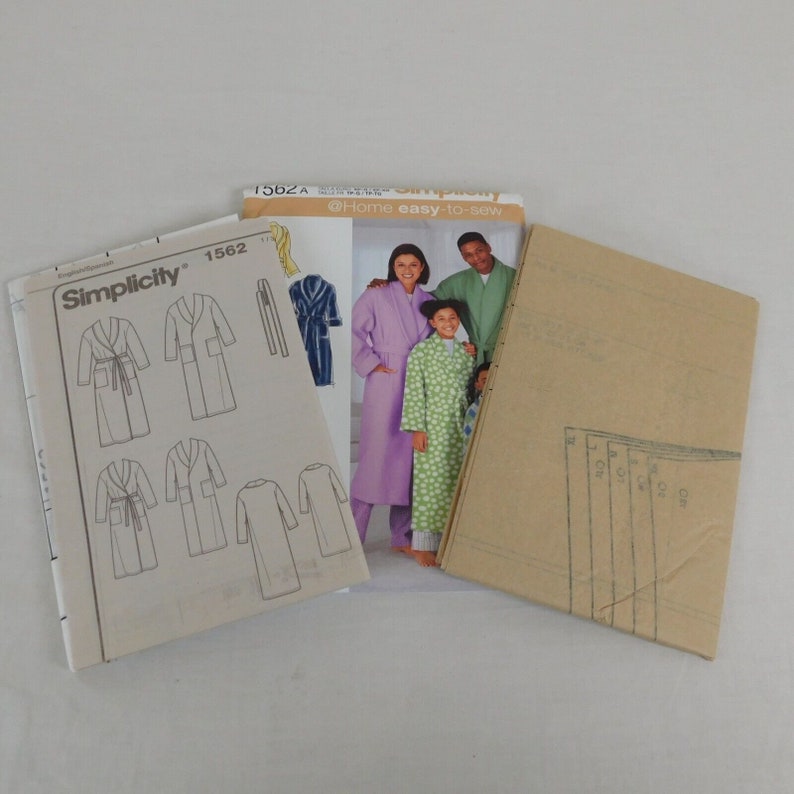 Simplicity 1562 Unisex Adult Teen Child Robe Sewing Pattern Etsy