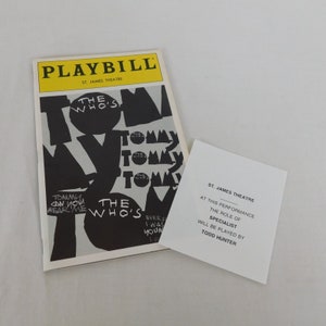 LOT The Who&#39;s Tommy Playbill Note Sept 1993 Maria Calabrese Michael Cerveris