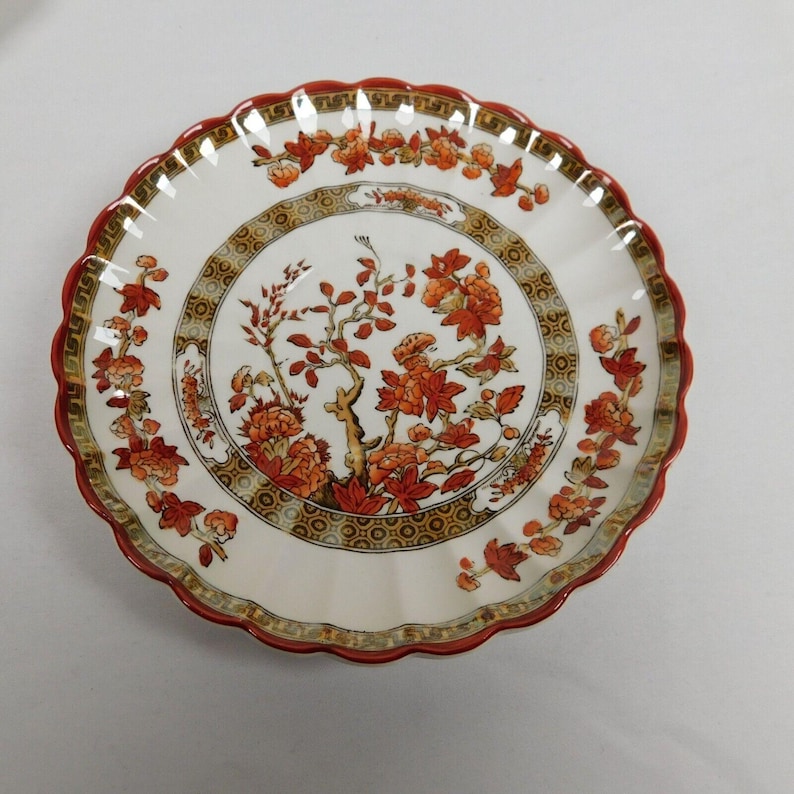 Lot of 2 Spode Indian Tree Tea Cup Saucer Set Scalloped Orange Old ...
