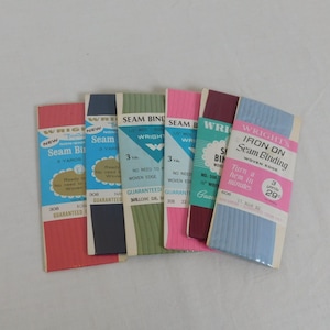 Lote de fita para encadernação de costura com 6 novos lotes mistos de tecido Wrights azul rosa verde