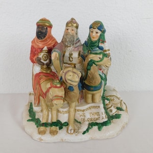 Giny Inc Wir drei Königen Krippenfiguren Vtg 1992 Szenen der Hingabe Frost FLAW