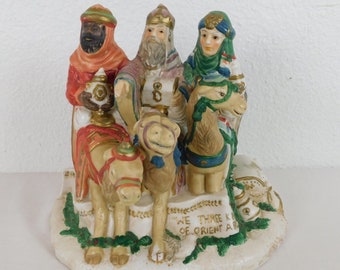 Giny Inc We Three Kings Nativity Figures Vtg 1992 Scenes of Devotion Frost FLAW