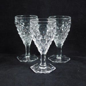 Vintage Fostoria American Clear Cordial Glasses - Set of 3