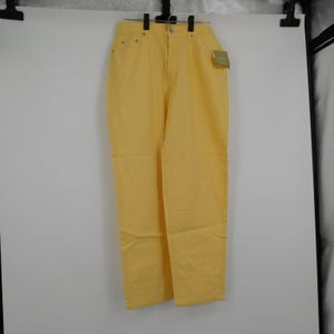 Liz Clairborne Lizwear Women Yellow 5 Pocket Design Pants Size Petite 12 VTG