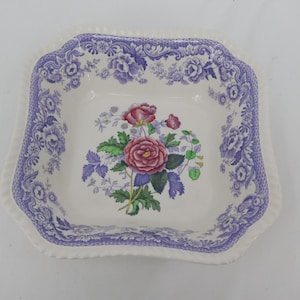 Spode Copeland Mayflower 9&quot; Square Vegetable Bowl Bone China Old Backstamp