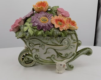 Fitz and Floyd Vintage Cat Cookie Jar Cottage Core - Etsy