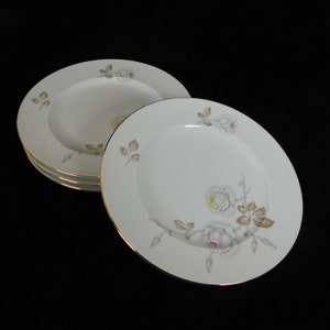 Johann Haviland China Sweetheart Rose Set of 4 Salad Plates Bavaria Germany Vtg