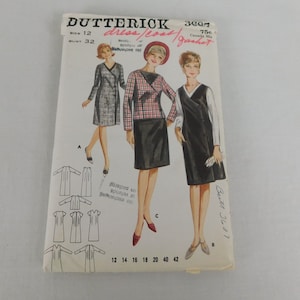 Butterick 3687 Sewing Pattern Women Size 12 Bust 32 Dress Coat Jacket Vtg Uncut