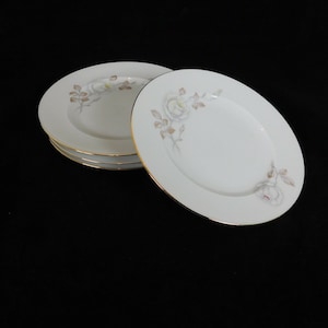 Johann Haviland Sweetheart Rose Bavaria Germany Set of 4 Bread & Butter Plates