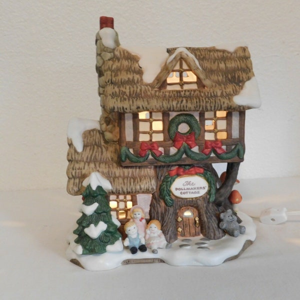 Fitz Floyd Holiday Hamlet Dollmakers' Cottage Enchanted Forest Light Box FLAW