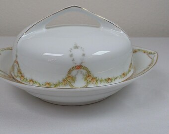 Mantequera de porcelana Rosenthal Donatello Briar Rose con inserto vintage