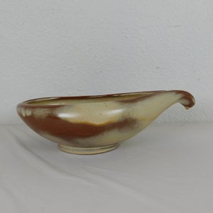 Frankoma 214 Brown Centerpiece Bowl Stoneware Clay Decorative 11.5&quot; Lg x 3.5&quot; H