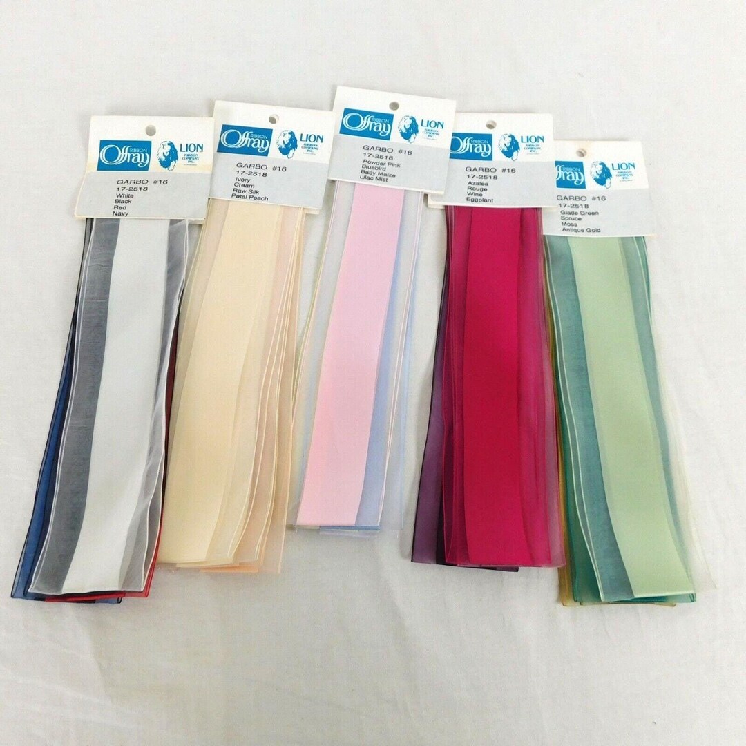 Offray Ribbon Colours Offray Lion Ribbon Samples 5 Packs 4 Colors Each Sheer Edge Center ...