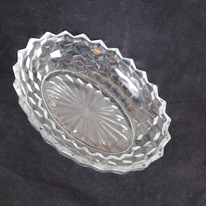 Fostoria American Clear Oval Vegetable Bowl Rays 10 pulgadas de largo 7 pulgadas de ancho