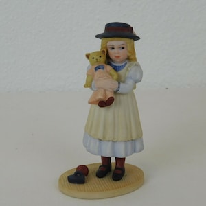 Joleen Jan Hagara Estatueta No. 818 Menina Teddy Bear Cerâmica Caixa Original Assinada