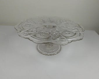 Keizerlijk glas mode helder voetstuk taartvorm bord geschulpte voet 13" breed