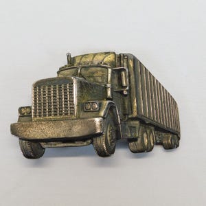 Great American Buckle Company Semi Truck Belt Buckle #240 Vintage 1980 4&quot; long