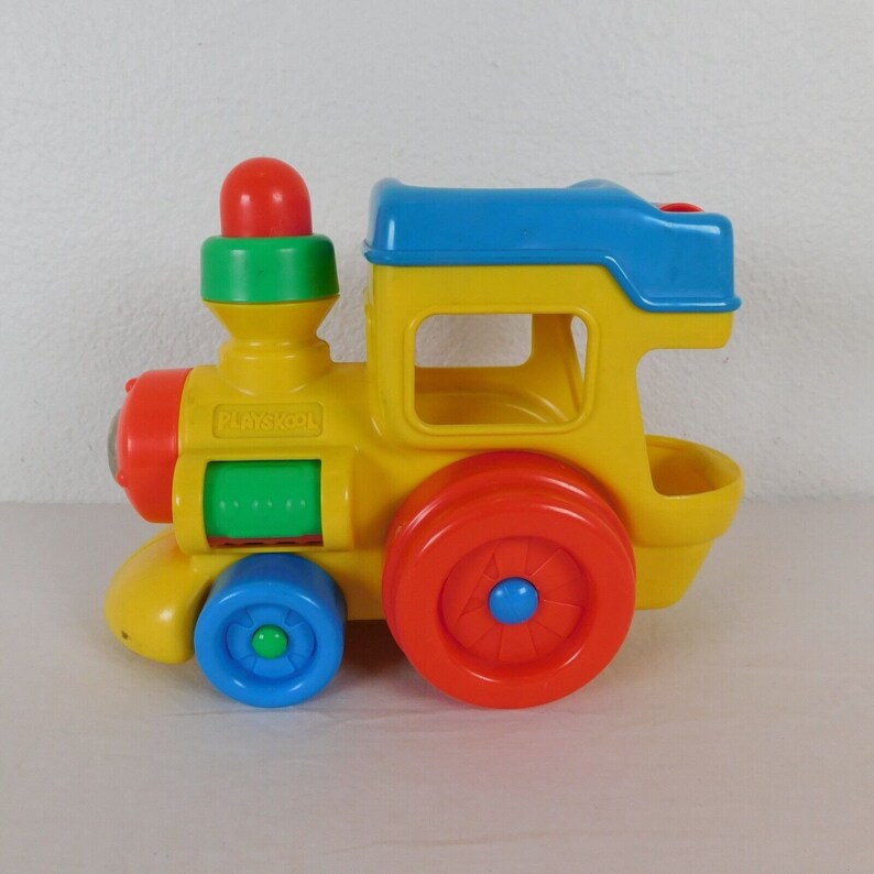 Vintage 1989 Playskool Train Engine Activity Baby Pull Toy Etsy