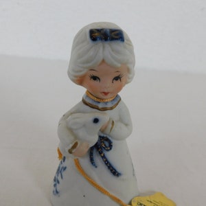 Jasco Royal Majestic Bells Porcelain Bisque Girl Bunny Figurine Origianl Tags