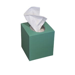 Tissue Box Cover, Matte Green, Tissue Box, Tissue Cover, Minimalist Design, Modern Home Decor, Bathroom Decor, House Decor, Facial Tissues