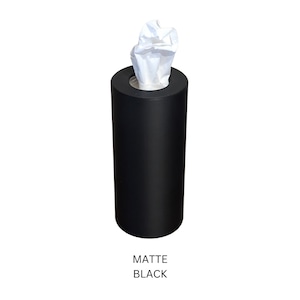 May include: A black matte tissue box holder with a white tissue box inside.